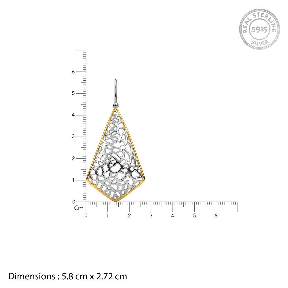 925 Silver Dual Tone Kite Filigree Silver Earrings|Drops To Gift Women & Girls | With Certificate Of Authenticity An : ER03657