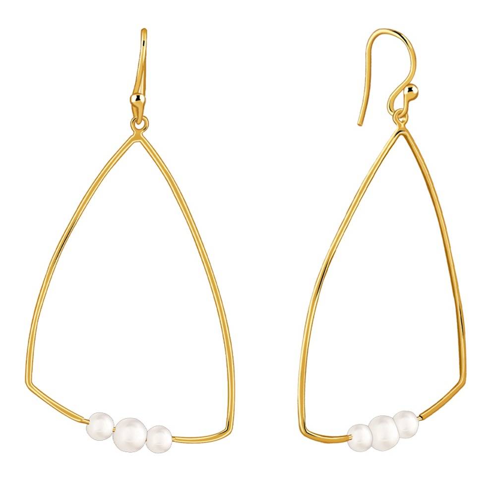 925 Silver Golden Carole Pearl Dangler Earrings|Danglers To Gift Women & Girls | With Certificate Of Authenticity An : ER03692