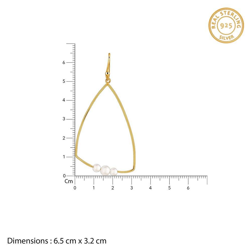 925 Silver Golden Carole Pearl Dangler Earrings|Danglers To Gift Women & Girls | With Certificate Of Authenticity An : ER03692