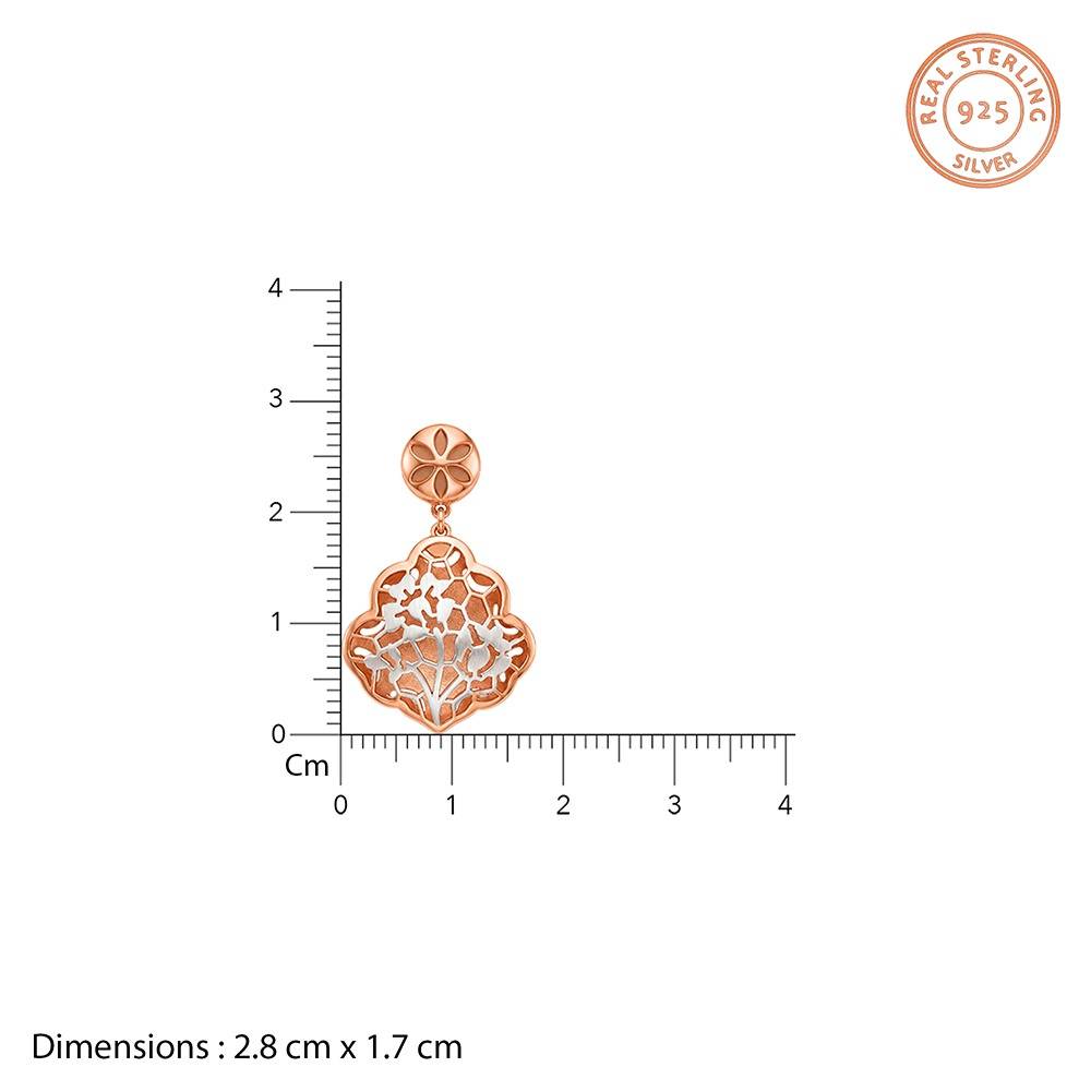 925 Silver Dual Tone Salvadora Dangle Earrings|Drops To Gift Women & Girls | With Certificate Of Authenticity And 92 : ER04287
