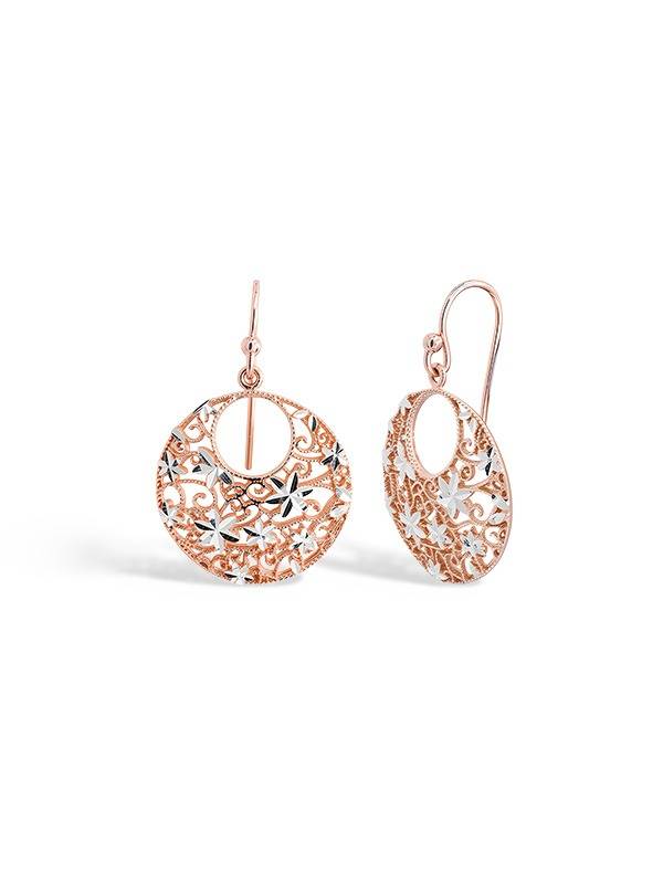 Rose Gold Filigree Drop Earrings : ER1821102T