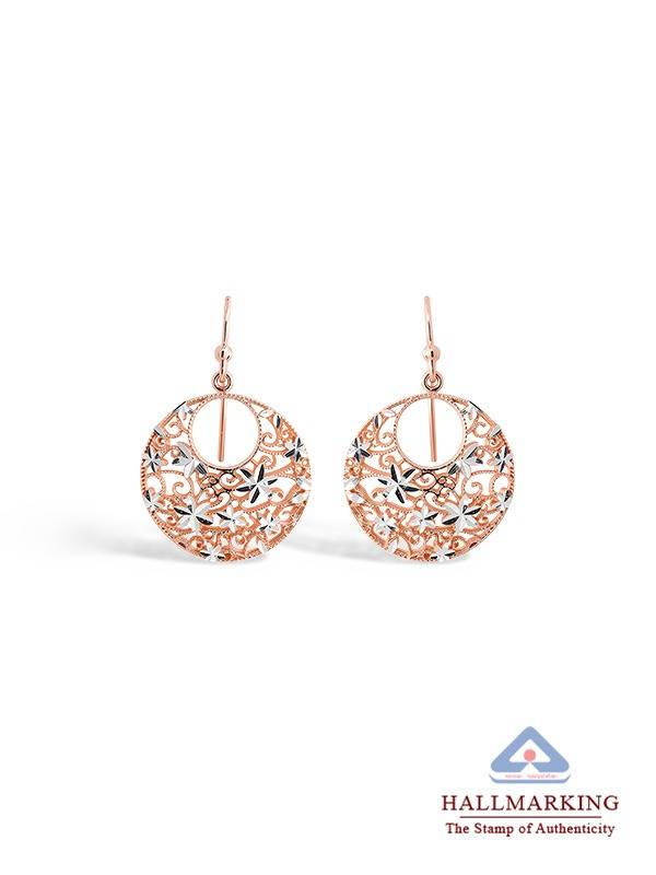 Rose Gold Filigree Drop Earrings : ER1821102T