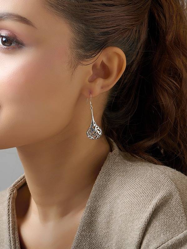 Antique Open Filigree Teardrop Earrings : ER184690AT