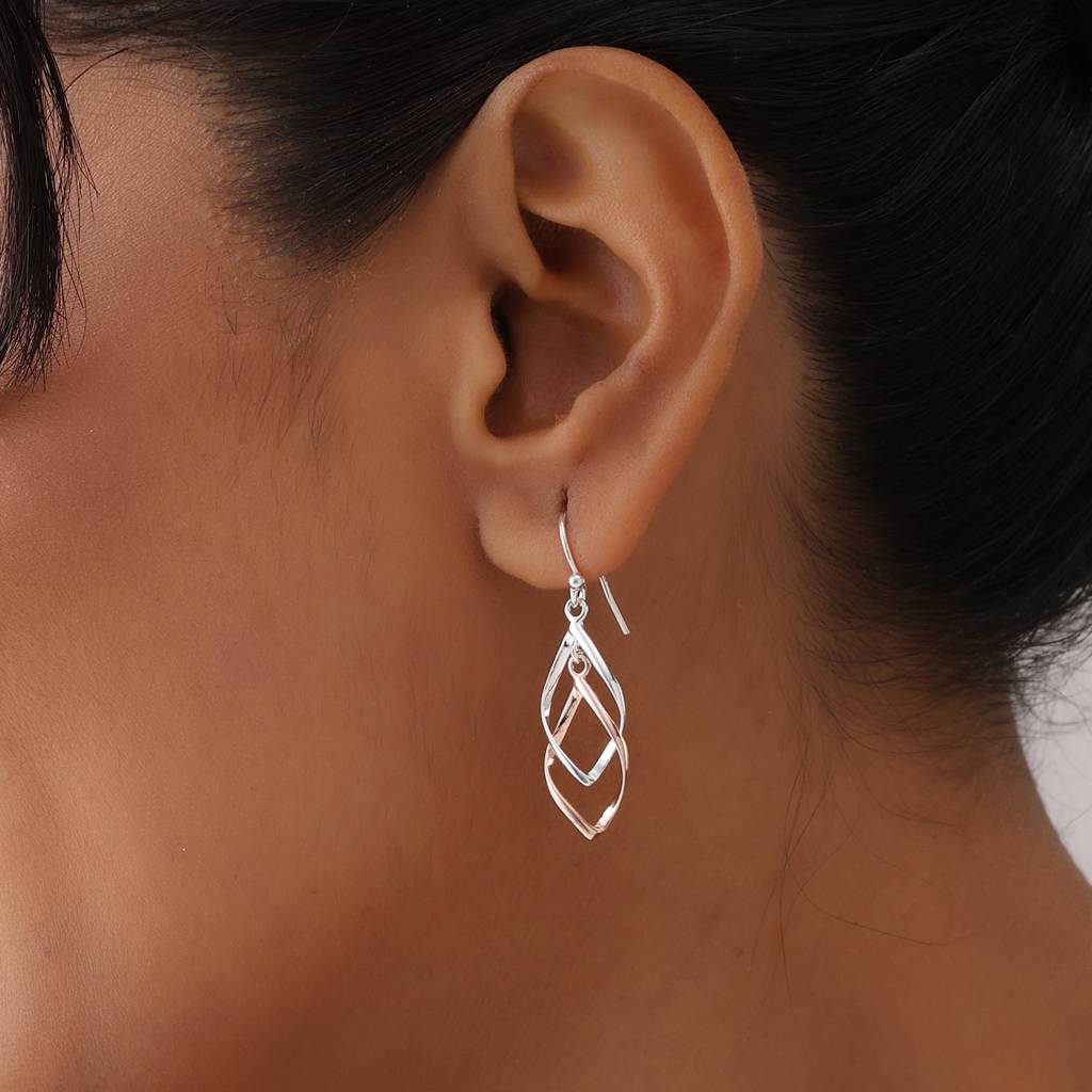Two-Tone Linear Drop Earrings : ER1849932T