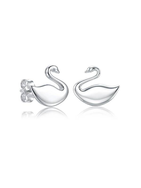 Silver Seraphine Swan Stud Earrings : ER185114SL
