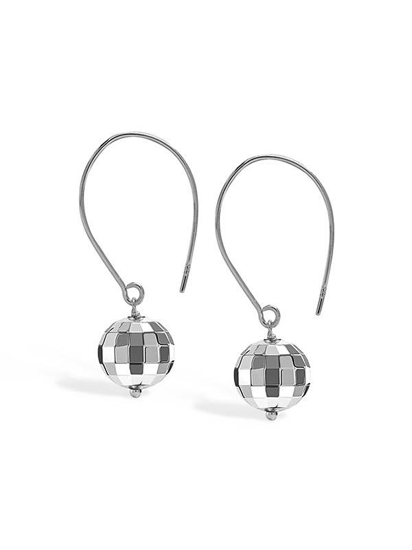 Threader Wire Hammered Mirror Ball Disco Ball Drop Dangle Earring For Women : ER185505DC
