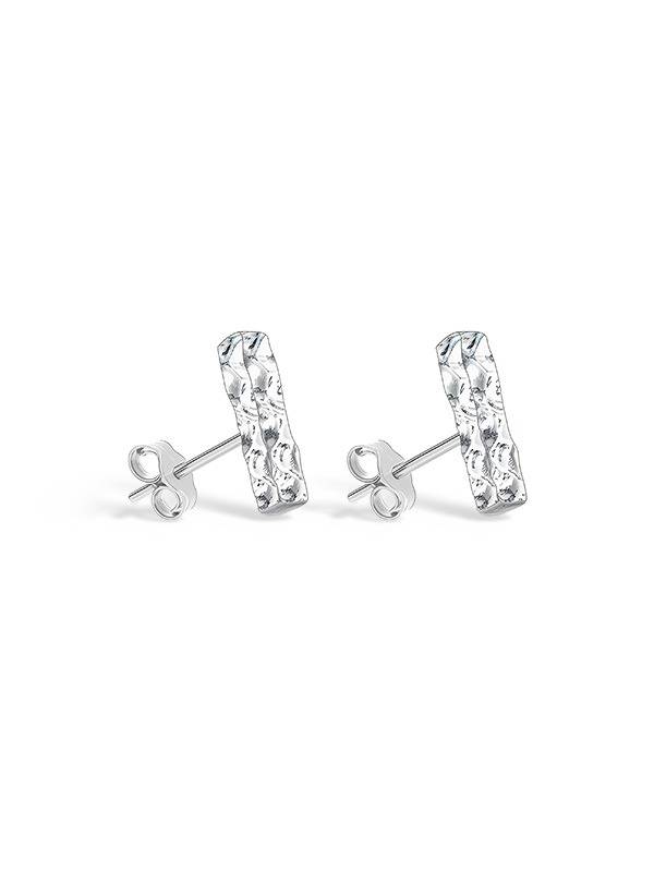 Hammered Minimalist Bar Studs : ER185878SL