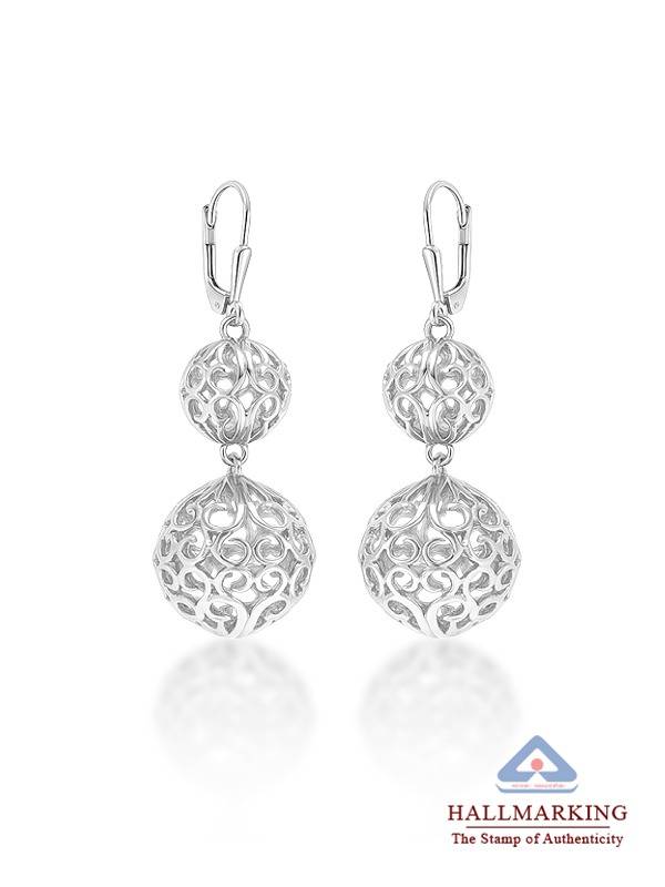 Silver Petal Cascade Filigree Dangle Earrings : ER186750SL