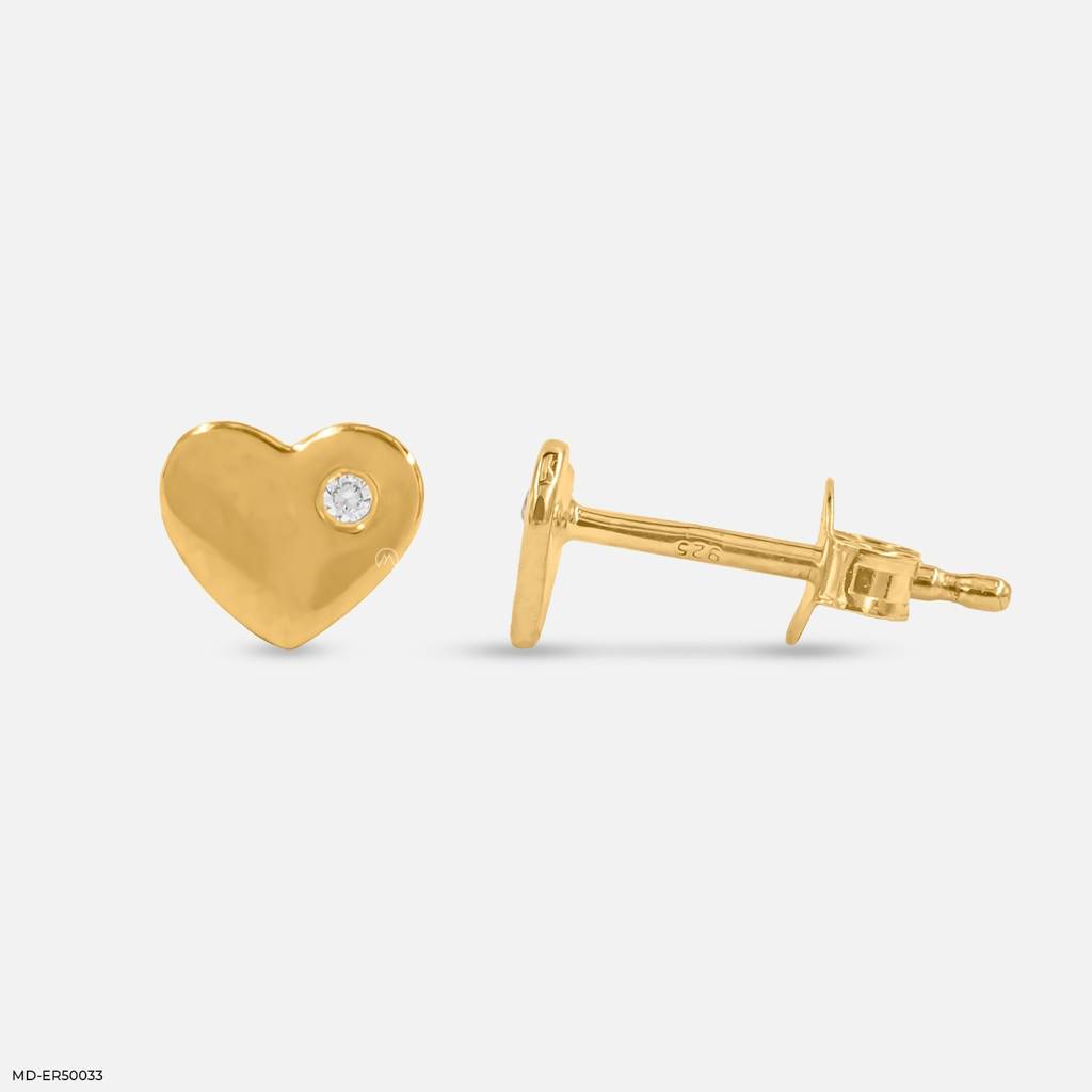 Heart Shape 18K Yelllow Gold Plated Stud Earrings : ER50033Y