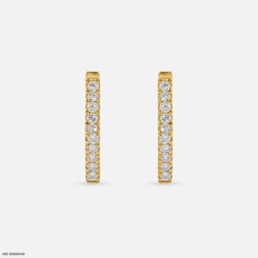 925 Sterling Silver Lab Grown Diamond Hoops Earrings : ER50048Y