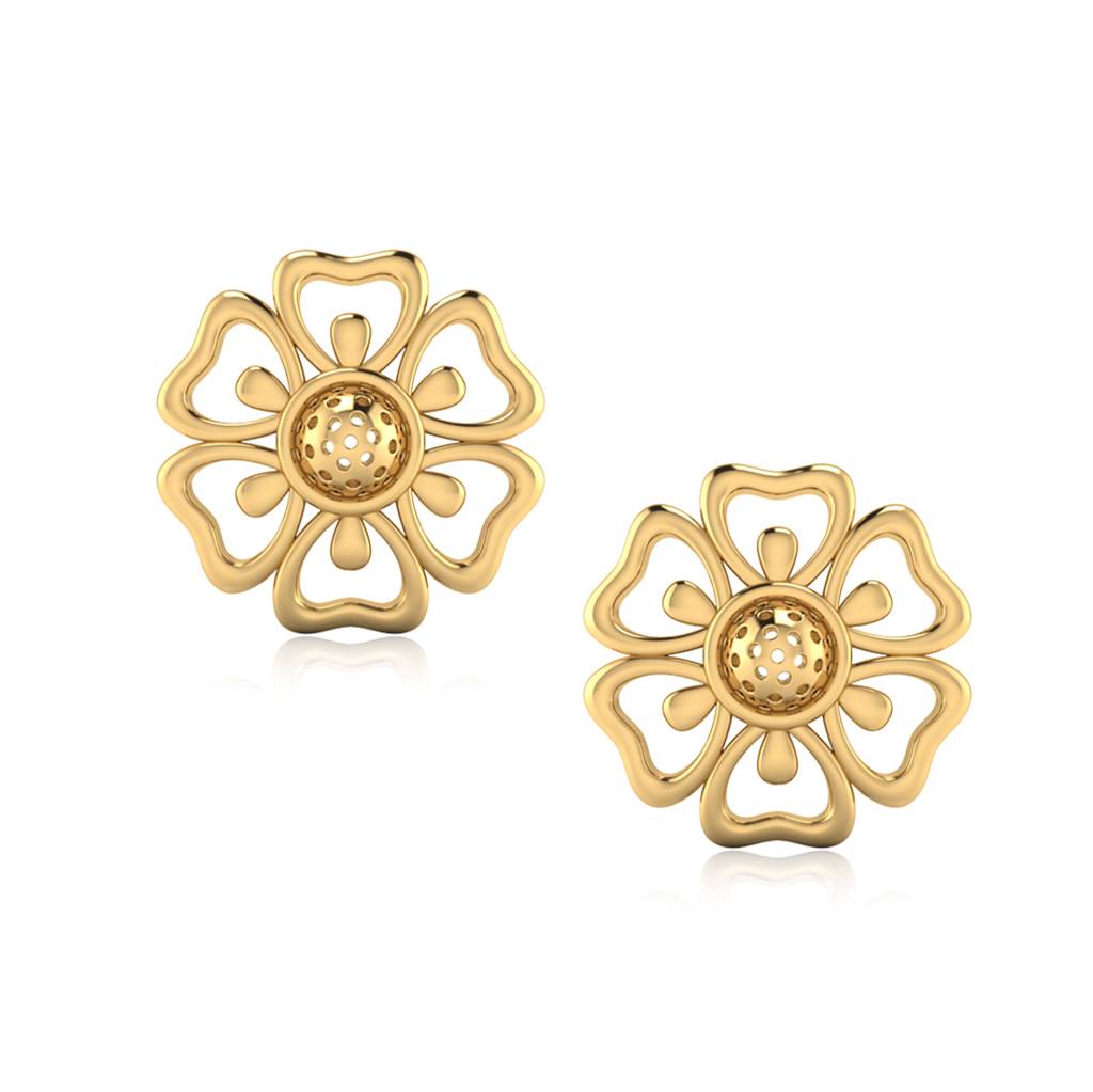 Iski Uski 925 Sterling Silver Flower Silver Stud Earrings