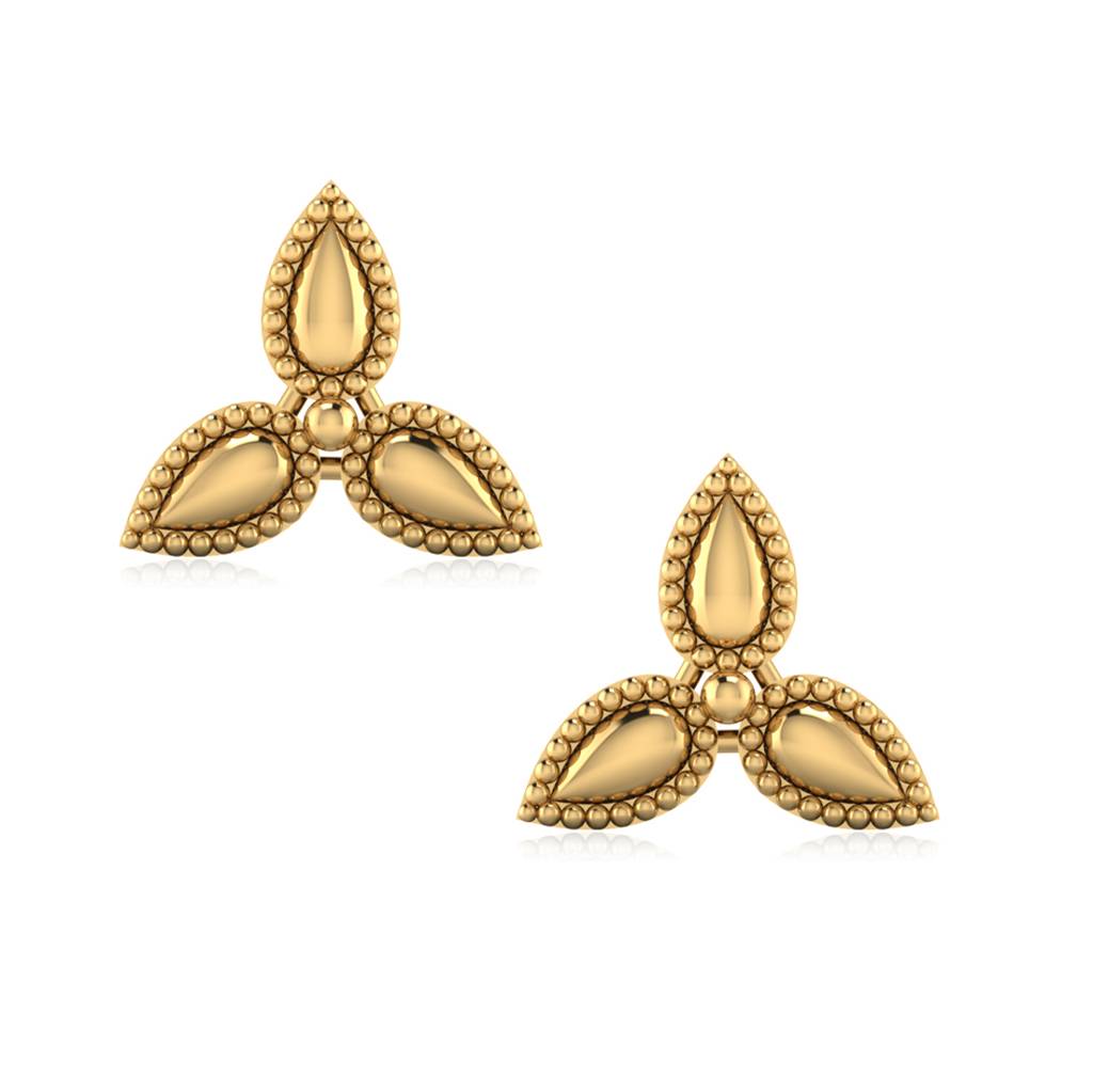 Iski Uski 925 Sterling Silver Leaf Silver Stud Earrings