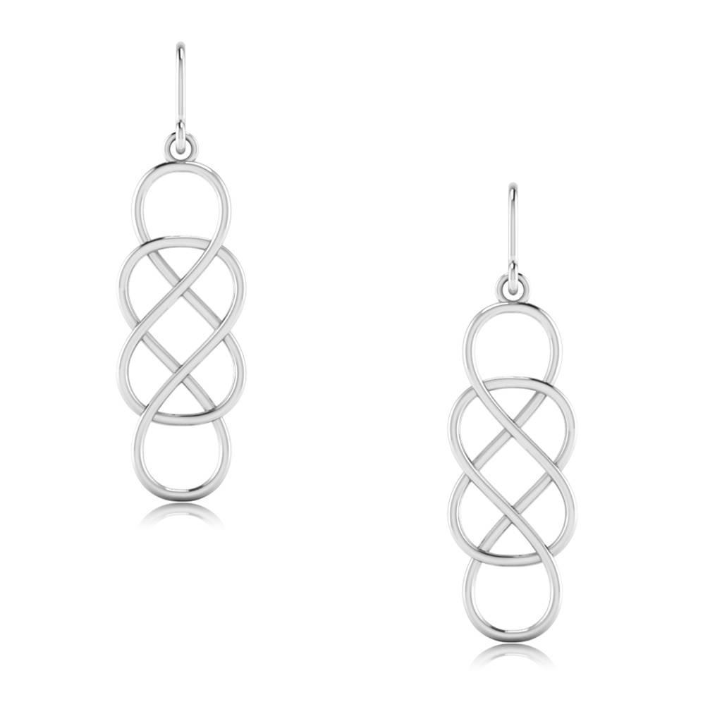 Iski Uski 925 Sterling Silver Infinity Silver Drop Earrings