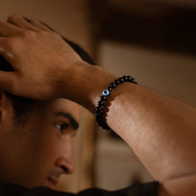 Black Onyx Evil Eye Bracelet : ETCH129