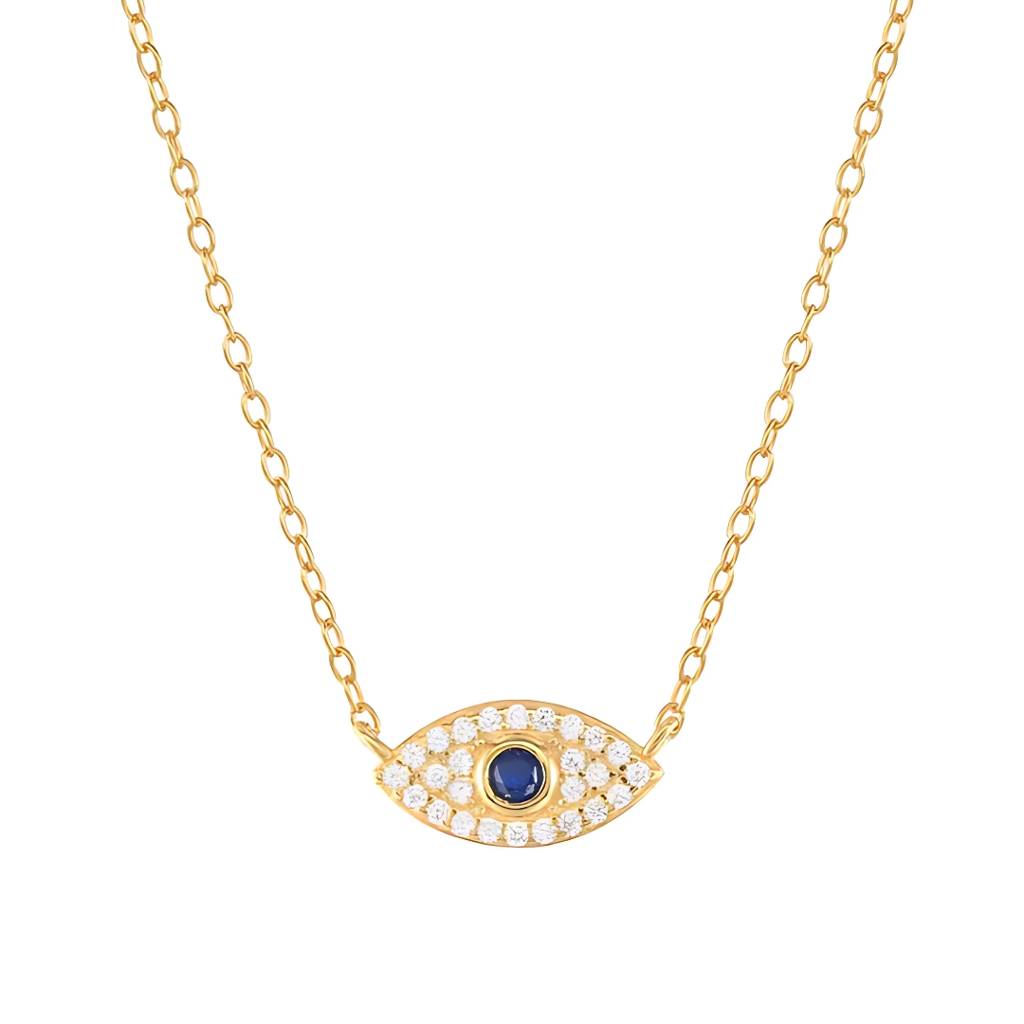 Brd Jewelry 925 Sterling Silver Gold Plated Evil Eye Necklace For Women & Girls : BRD293122