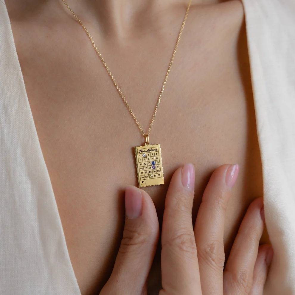 Calendar Birthstone Charm Necklace : CNE24
