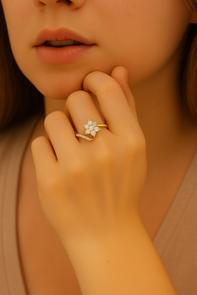 Floral Glow Diamond Ring In 14K Gold : ALR00191