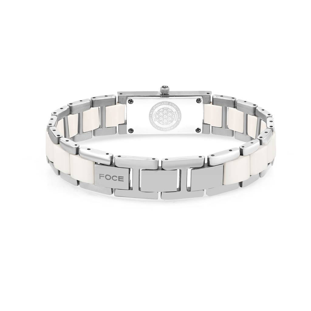 Women'S Premium Ultra-Thin Rectangular Analog Ceramic Watch With Sapphire Crystal, Model F390Lrm : F390LSMWHITE