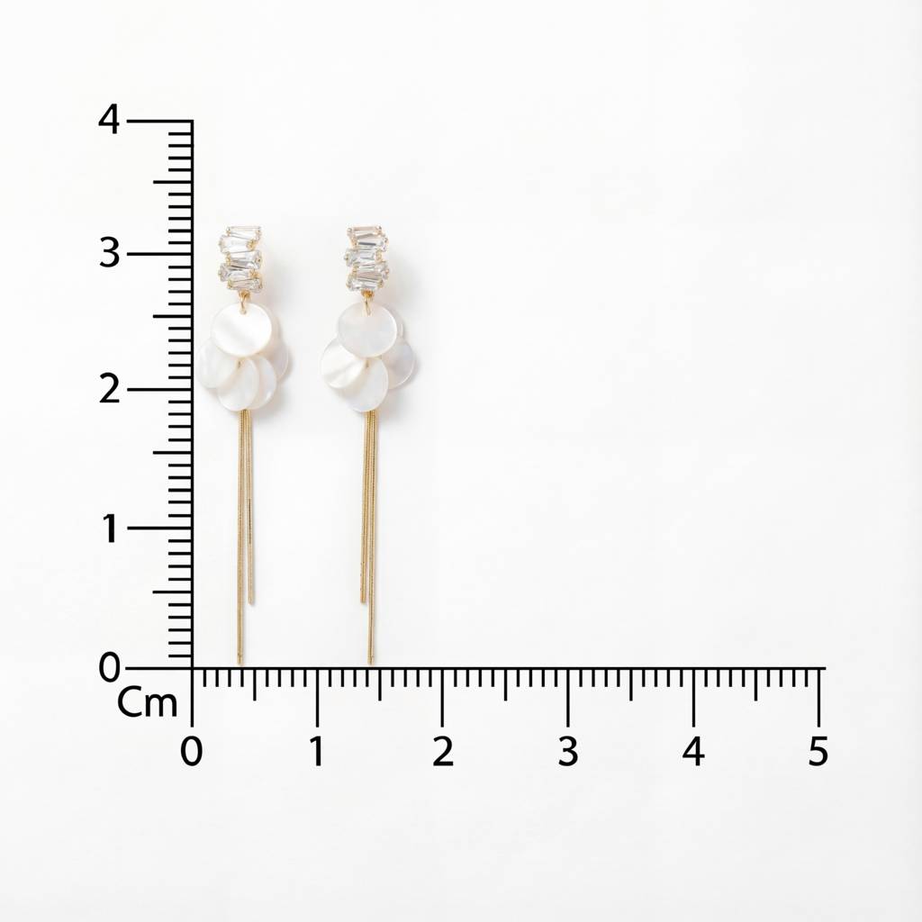 Korean Moonlight Shimmer Tiered Drop Earrings : YUFSER246