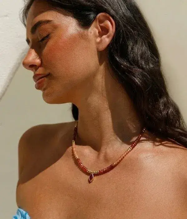 Ombre Gemstone Drop Necklace : AWN-202