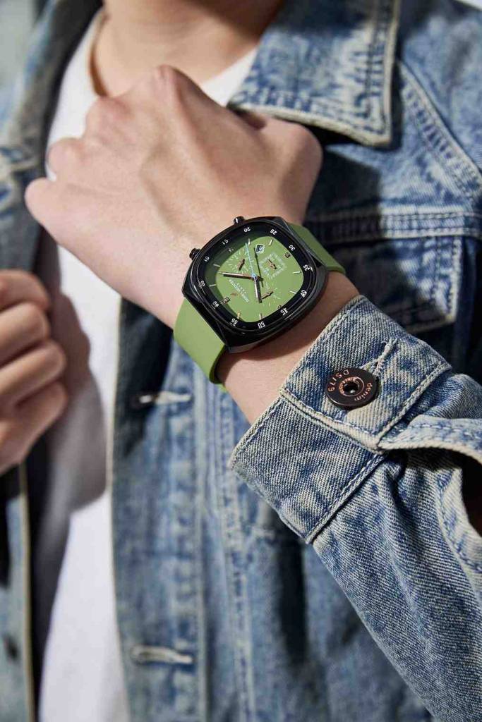 Daniel Hechter Paris Bercy Collection Modern Multi Functional Watch For Men With Square Dial And Silicon Band-Dhm : DHM1001-07