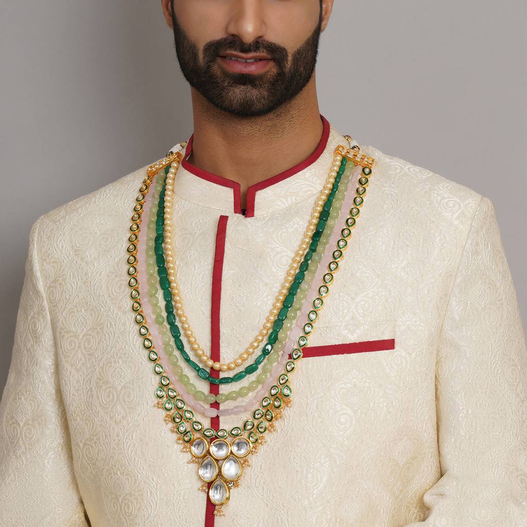 Long Kundan Neckpiece With Mutlicolored Stones : RRMFEB23-33