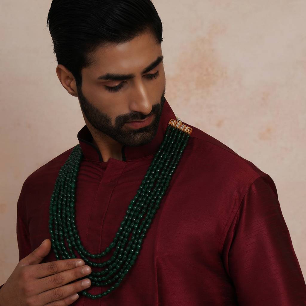 Dark Emerald Stone Layered Neckpiece : RRMFEB23-24