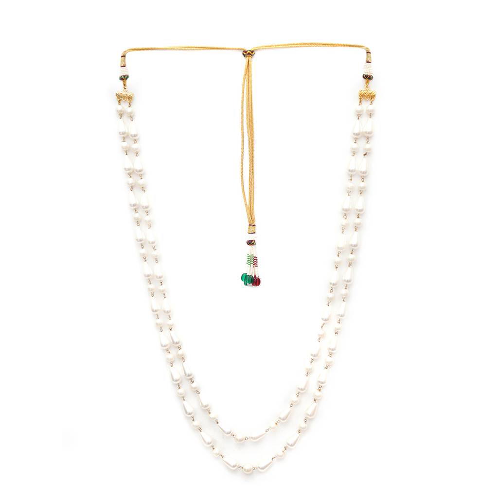 White Dual Shaped Neckpiece : RRMFEB23-14