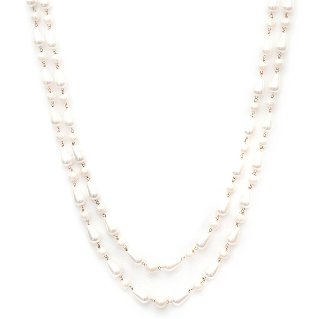 White Dual Shaped Neckpiece : RRMFEB23-14