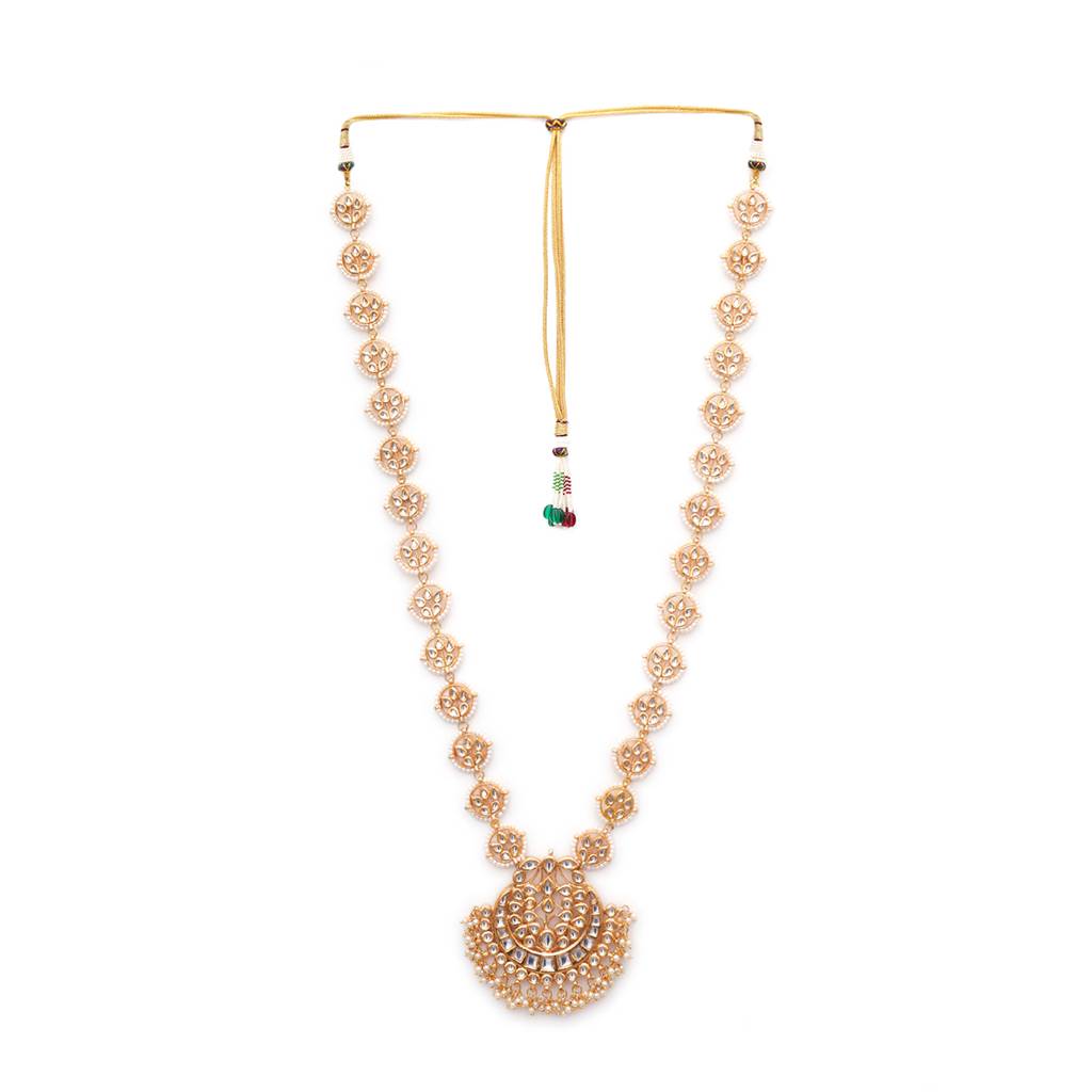 Long Kundan & Pearl Neckpiece For Men : RRMFEB23-46