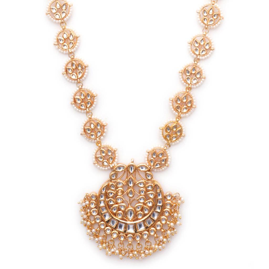 Long Kundan & Pearl Neckpiece For Men : RRMFEB23-46