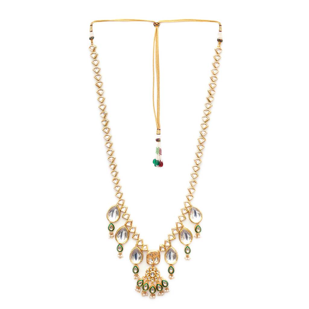 Long Kundan Neckpiece With Mutli Stones For Mens : RRMFEB23-42