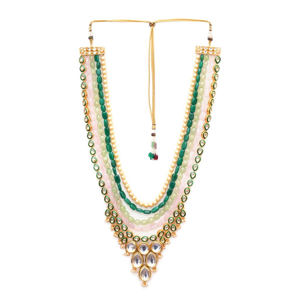 Long Kundan Neckpiece With Mutlicolored Stones : RRMFEB23-33