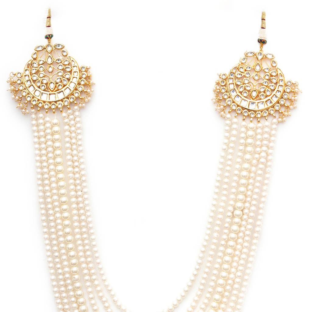 White Layered Side Kundan Neckpiece : RRMFEB23-47