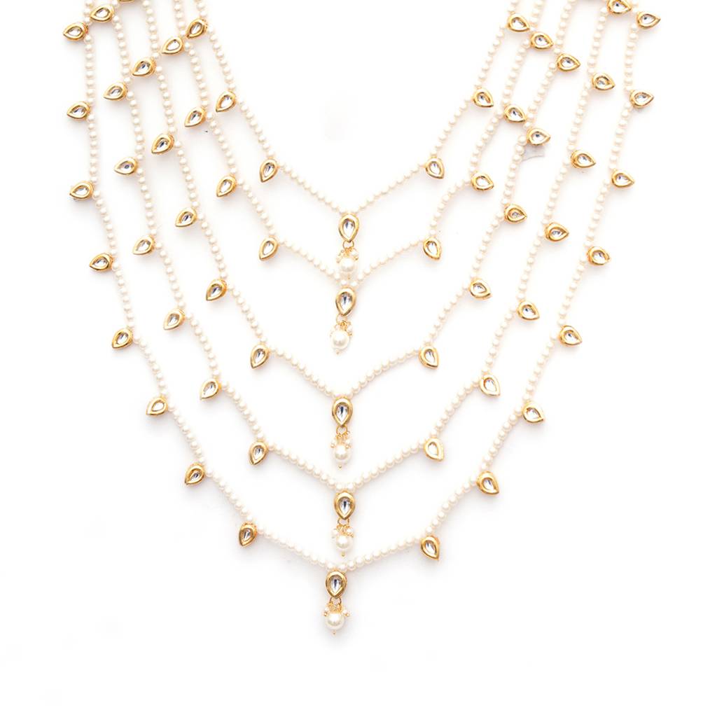 Long Kundan & Pearl Neckpiece : RRMFEB23-43