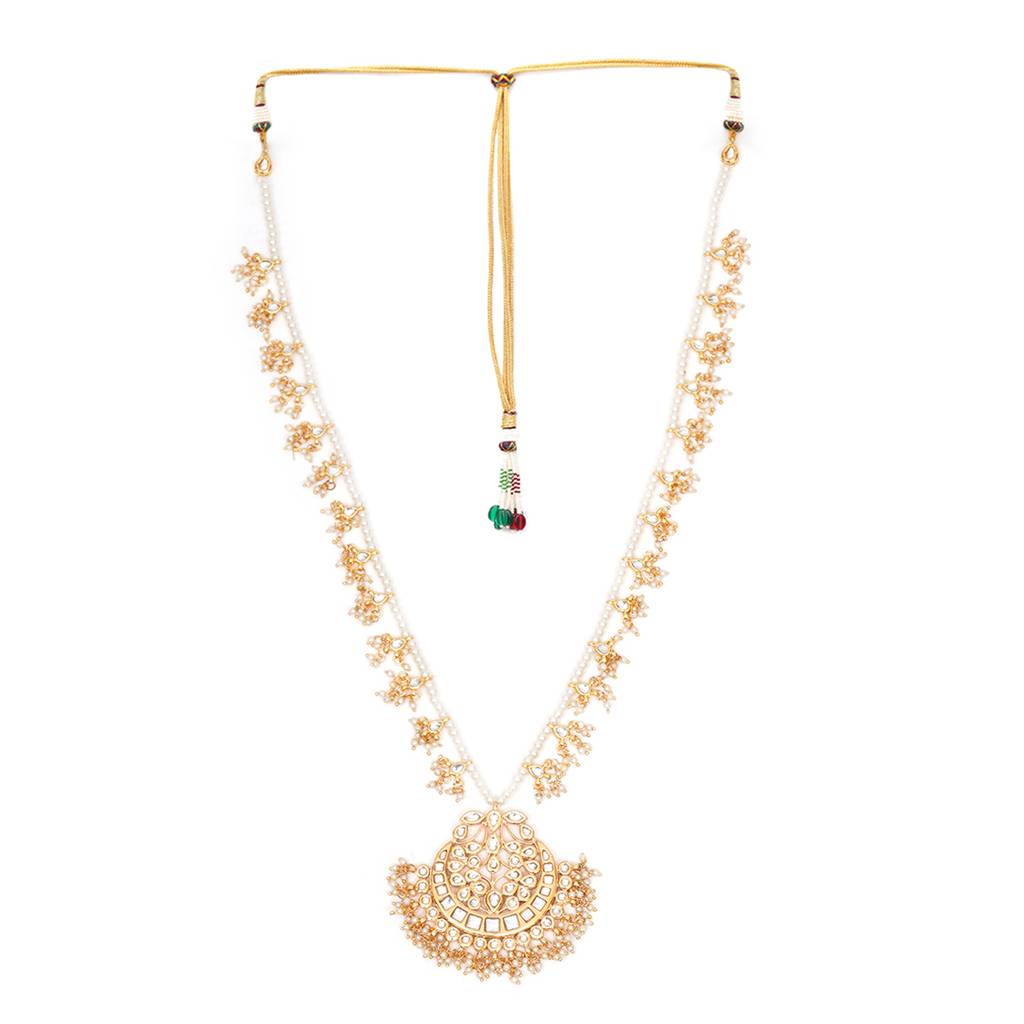 Long Kundan & Pearl Neckpiece For Mens : RRMFEB23-45