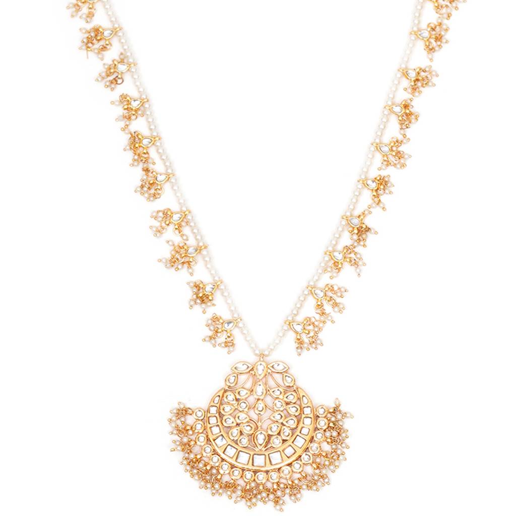 Long Kundan & Pearl Neckpiece For Mens : RRMFEB23-45