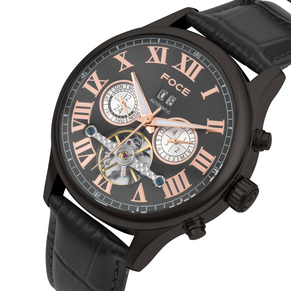 Men’S Automatic Stainless Steel Multifunction Watch | Month Subdial At 3, Day Subdial At 9, Date Window At 12, Op : FC11615GB8