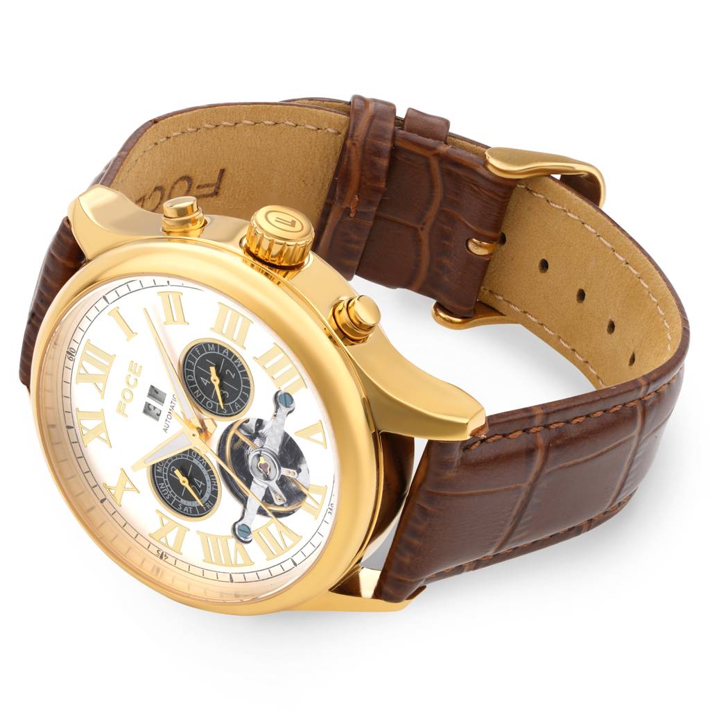 Men’S Automatic Stainless Steel Multifunction Watch | Month Subdial At 3, Day Subdial At 9, Date Window At 12, Op : FC11615GG1