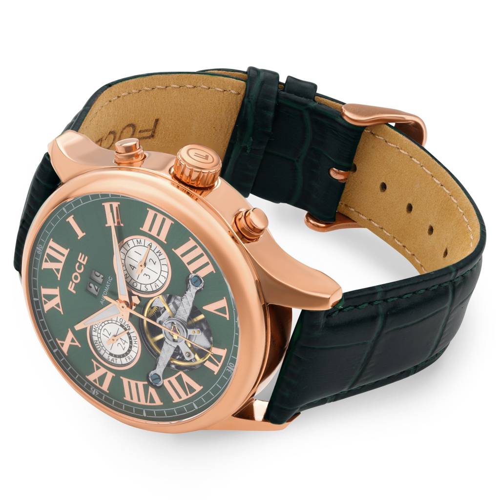 Men’S Automatic Stainless Steel Multifunction Watch | Month Subdial At 3, Day Subdial At 9, Date Window At 12, O : FC11615GRG2