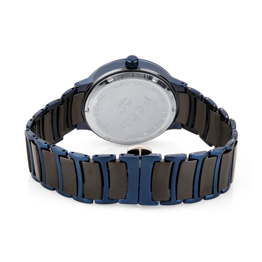 Stainless Steel Wrist Watch For Men, Diamond Studded Dial, Metal/Ceramic Strap, Separate Date, Sapphire Glass, M : FC11648GBL4