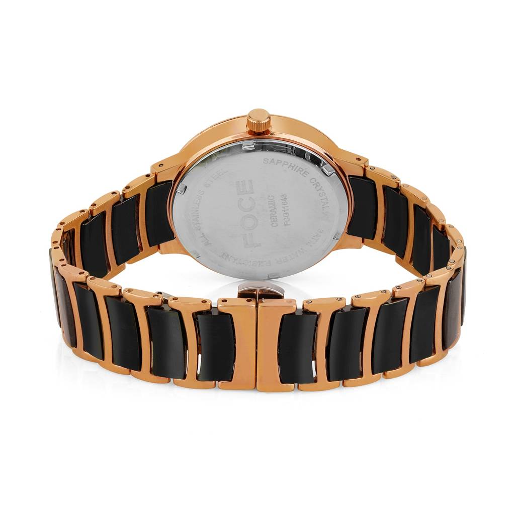 Stainless Steel Wrist Watch For Men, Diamond Studded Dial, Metal/Ceramic Strap, Separate Date, Sapphire Glass, M : FC11648GRG1