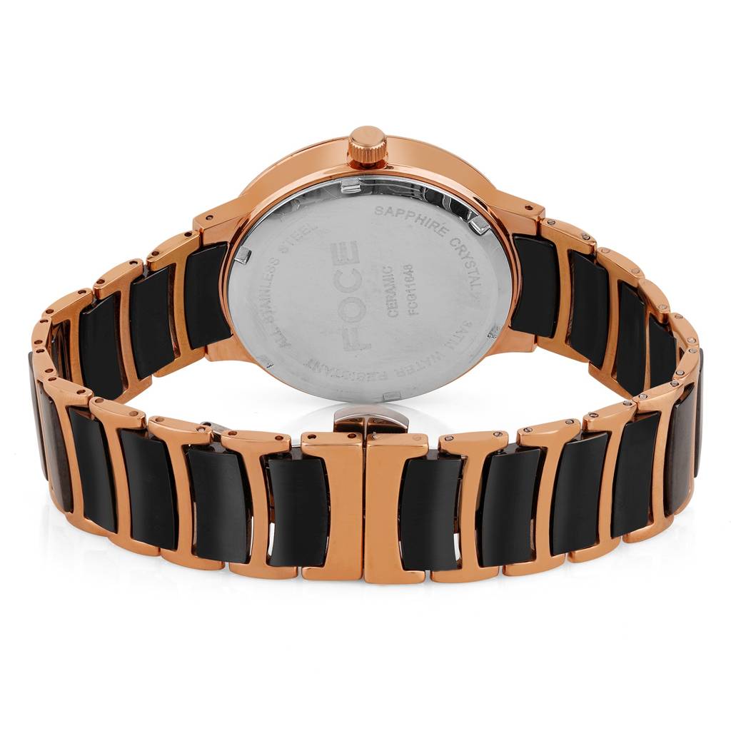 Stainless Steel Wrist Watch For Men, Diamond Studded Dial, Metal/Ceramic Strap, Separate Date, Sapphire Glass, M : FC11648GRG8