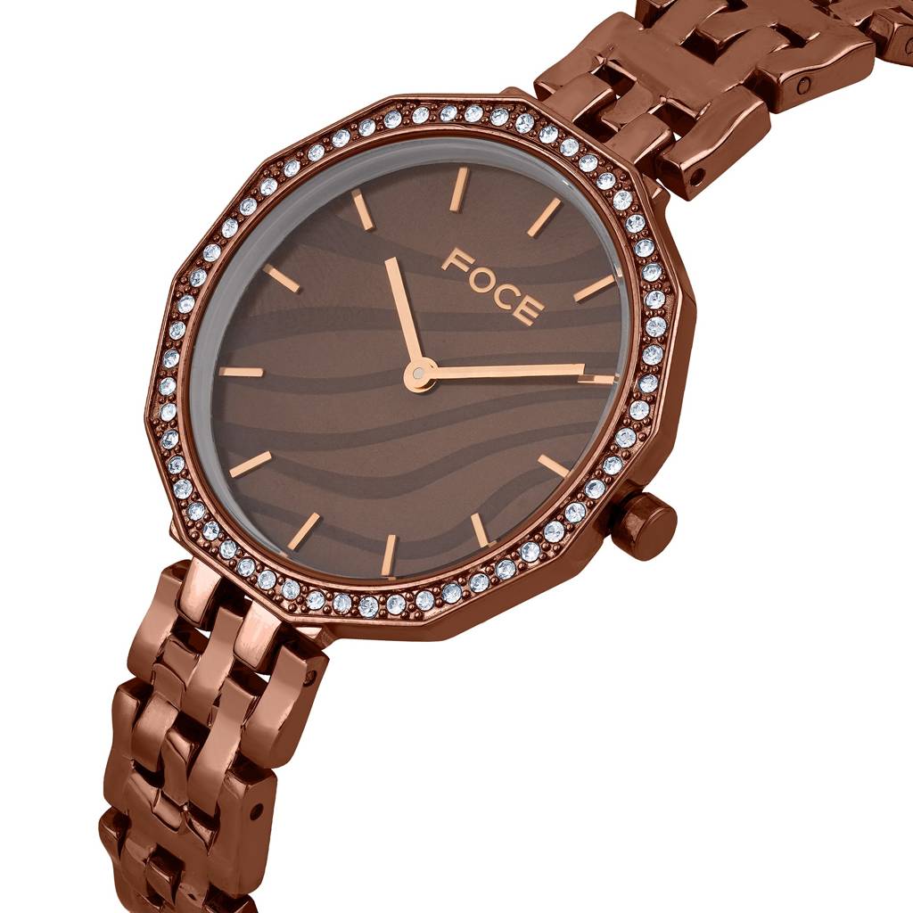 Diamond Studded Wrist Watch For Women, Metal Strap, Sapphire Glass, Model Fc11650Lbl4 : FC11650LBR6