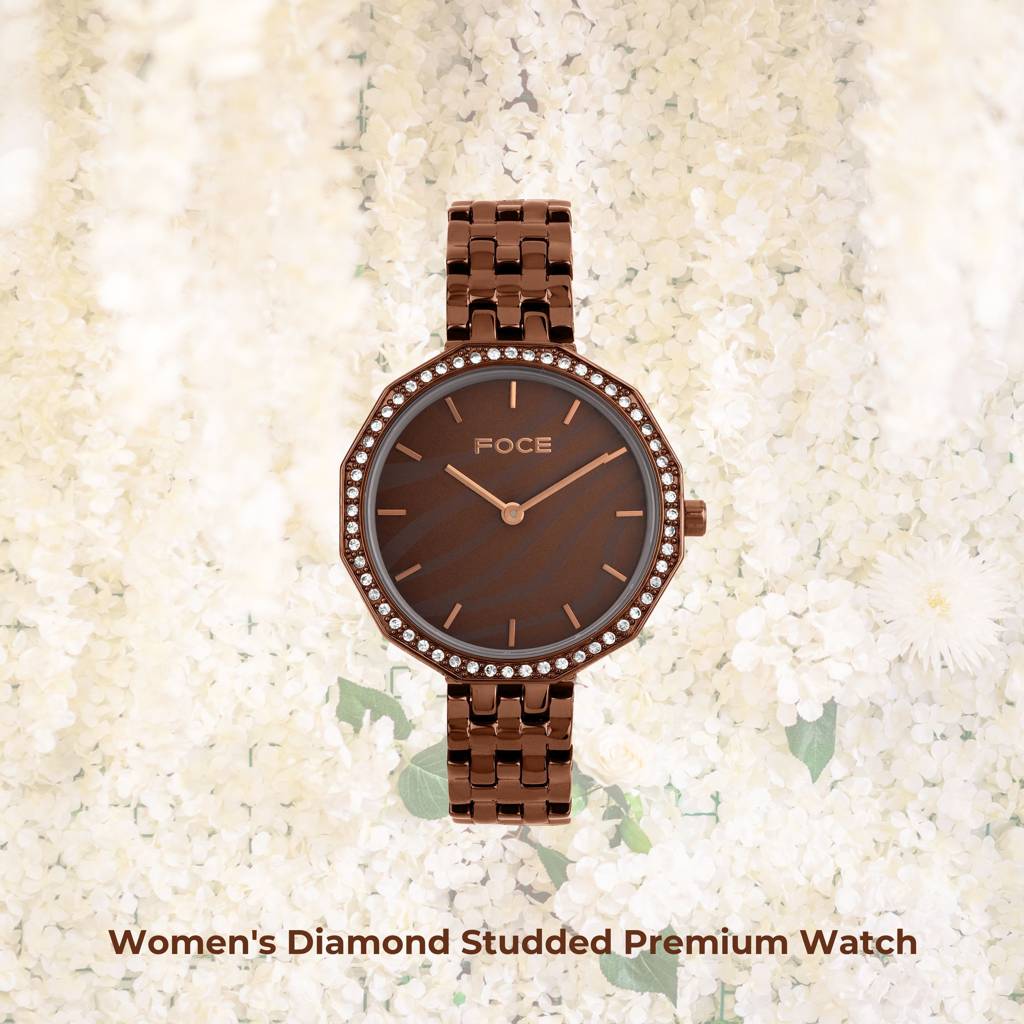 Diamond Studded Wrist Watch For Women, Metal Strap, Sapphire Glass, Model Fc11650Lbl4 : FC11650LBR6