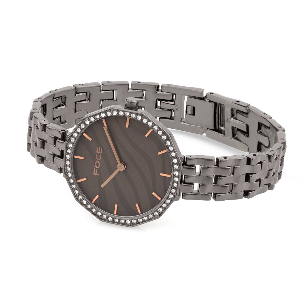 Diamond Studded Wrist Watch For Women, Metal Strap, Sapphire Glass, Model Fc11650Lbl4 : FC11650LGR3