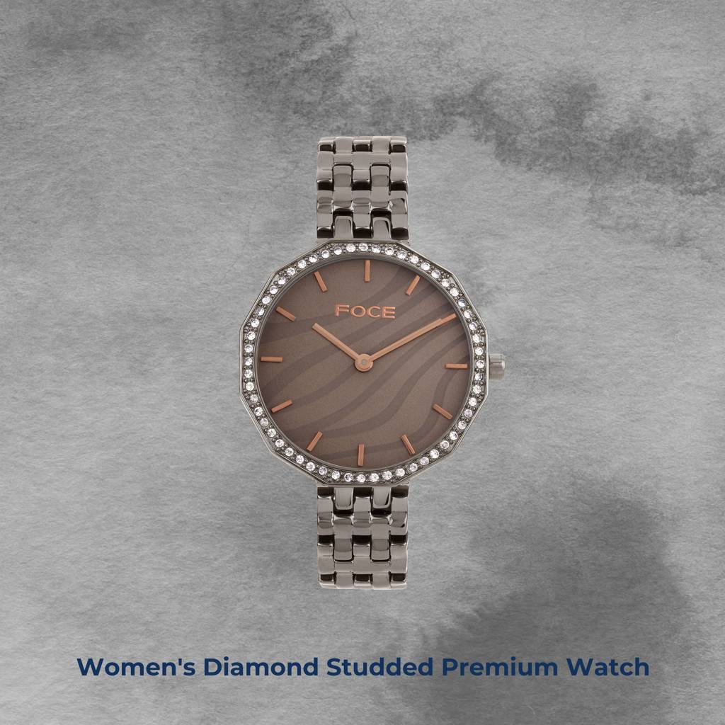 Diamond Studded Wrist Watch For Women, Metal Strap, Sapphire Glass, Model Fc11650Lbl4 : FC11650LGR3