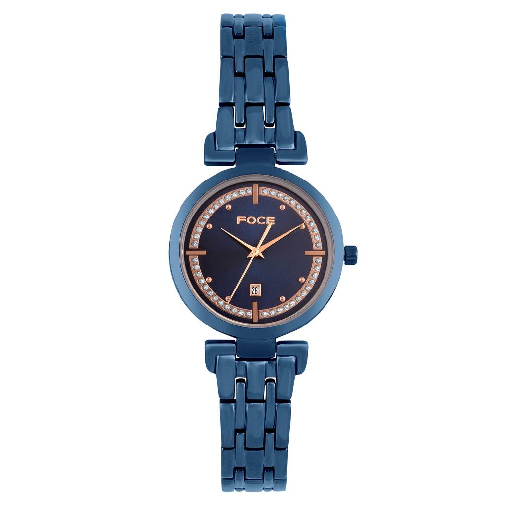 Diamond Studded Wrist Watch For Women, Metal Strap, Separate Date, Sapphire Glass, Model Fc11653Lbl4 : FC11653LBL4