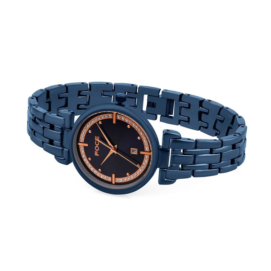 Diamond Studded Wrist Watch For Women, Metal Strap, Separate Date, Sapphire Glass, Model Fc11653Lbl4 : FC11653LBL4
