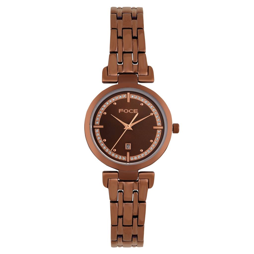 Diamond Studded Wrist Watch For Women, Metal Strap, Separate Date, Sapphire Glass, Model Fc11653Lbl4 : FC11653LBR6